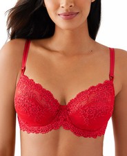 Wacoal Bra Embrace Lace Underwire Red Unlined Average Coverage 651