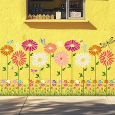 Large Flower Stencils for Painting,8 Pcs Reusable Sunflower Floral Stencils f...