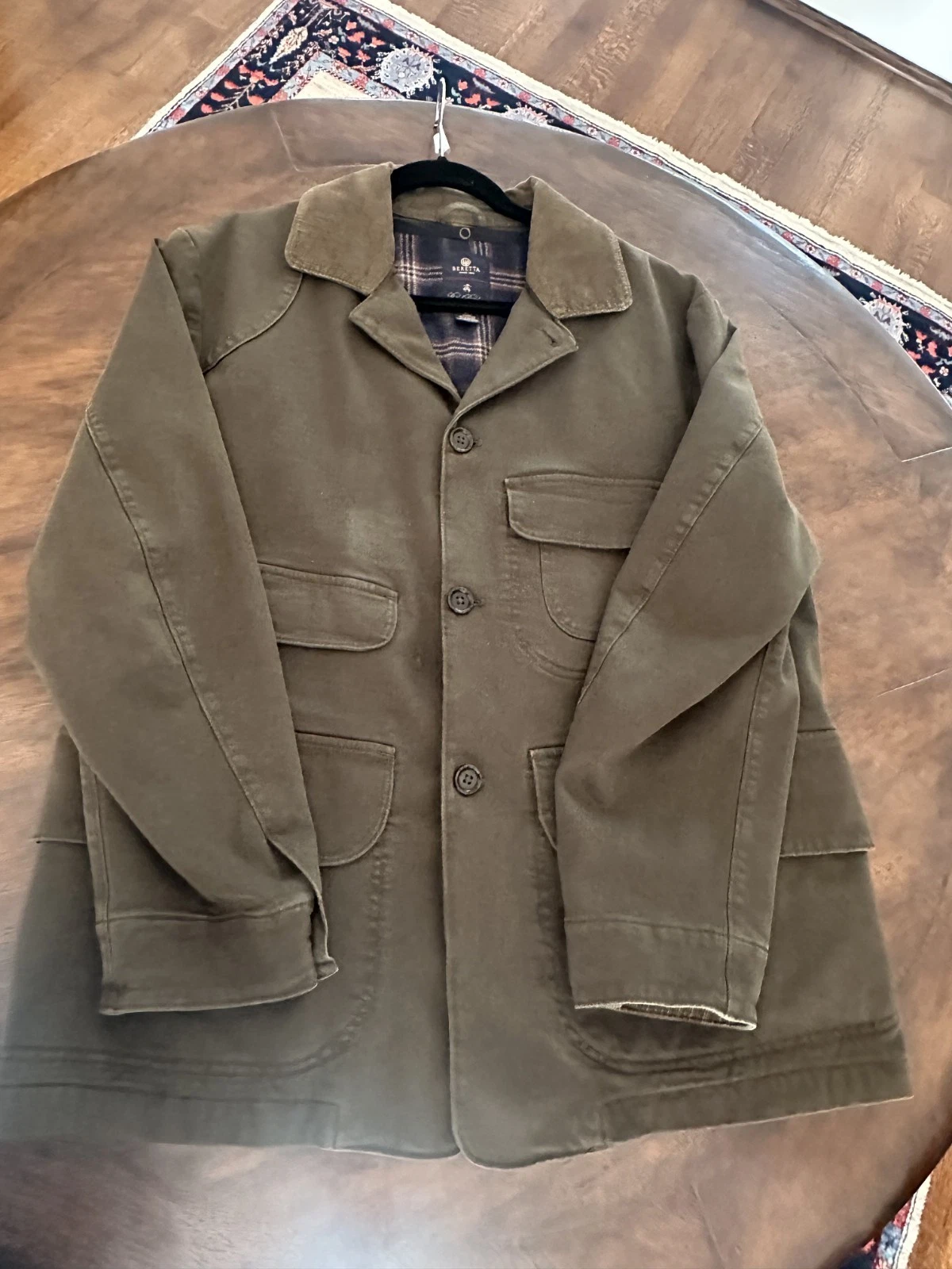 Beretta-Brooks Brothers Men M Green Plaid Wool Liner Field Coat Hunt Jacket DS29 - product detail image 1