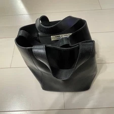 Comme Des Garcons Leather Bag Metal Feet Bottom Black Vintage From Japan