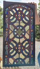 Antique stained glass church window 1900's beautiful