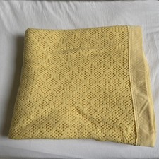 1 x Soft Yellow Cellular Blanket 180 x 210 cm DOUBLE Machine Washable 