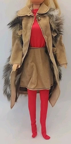 Vintage 1972 Barbie SUEDE & FUR #3491 Complete Beautiful Jumpsuit Set  EX Cond.