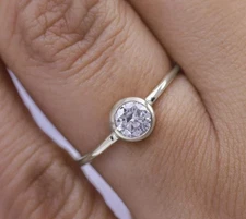 14K White Gold 2Ct Lab Grown Diamond Solitaire Engagement Ring Round Cut