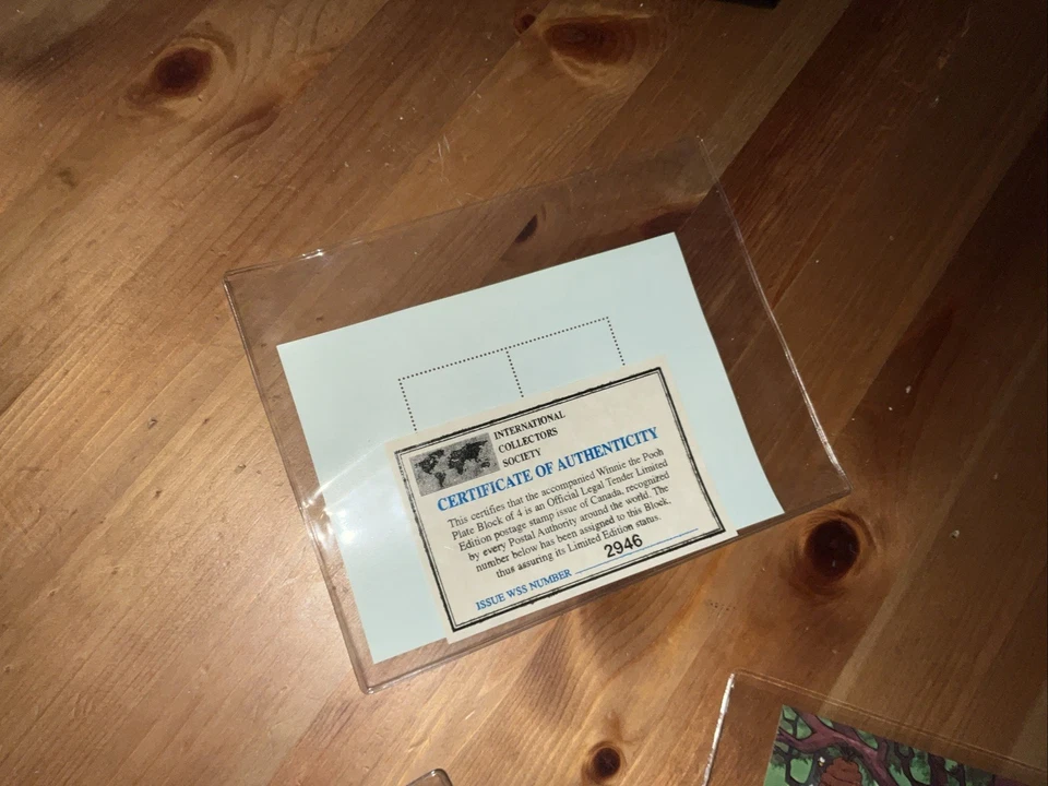 (Walt Disney World Florida Winnie the Pooh Postage Stamp 1996 with COA - Image 2 of 2