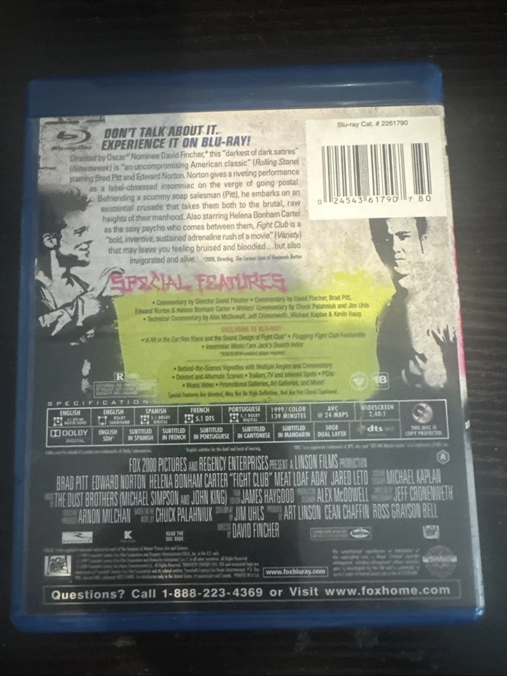 Fight Club (Blu-ray Disc, 2012, Canadian) - Image 2 of 3