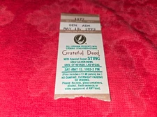VINTAGE CONCERT TICKET STUB FOR THE GRATEFUL DEAD MAY 15 1993 UNLV SILVER BOWL