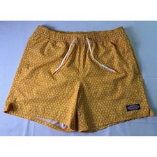 Vineyard Vines Orange Daisy Floral Printed Chappy Swim Trunks Men's Medium Lined
