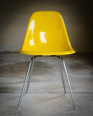 Vintage Herman Miller Eames Yellow Side Shell Chair | eBay