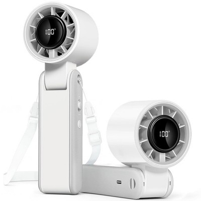 YATCO Handventilator tragbar, Mini Hochgeschwindigkeitsventilatoren mit LED kompakt, weiß 