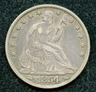 1854-O w/ Arrows Liberty Seated Silver Half Dollar-XF w/ Obverse Scratches