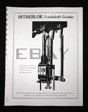 Winona Van Norman INTHEBLOK Crankshaft Grinder Manual and Parts List