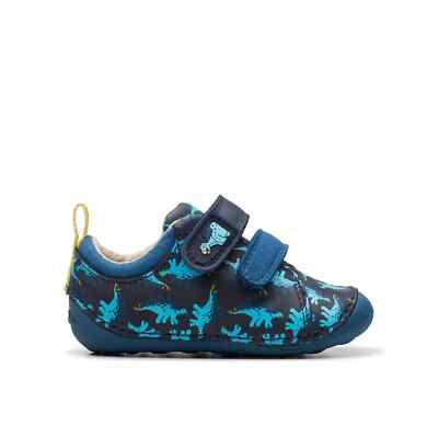 Clarks Tiny Stomp Kleinkind Jungen marineblau Dinosaurier Pre-Walker erste Schuhe