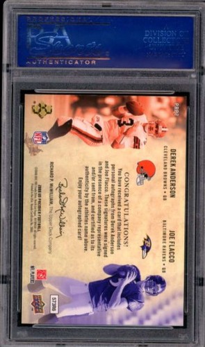 Joe Flacco / Anderson Rookie 2008 U.D. Premier Pairings Signatures #PRP7 PSA 9 - Picture 2 of 2