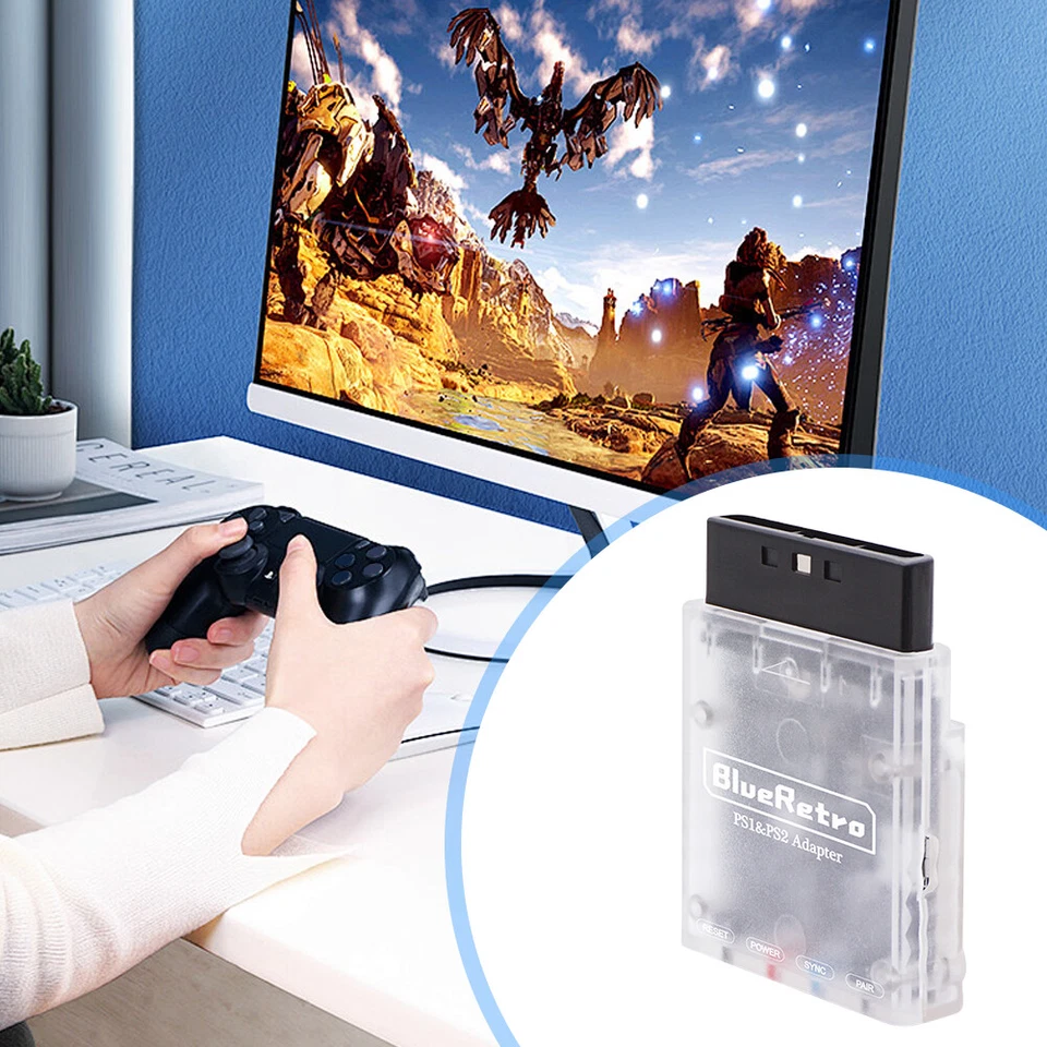 Wireless Game Controller Converter Joystick Adapter for PS2/PS1 Game Console - Image 2 of 4