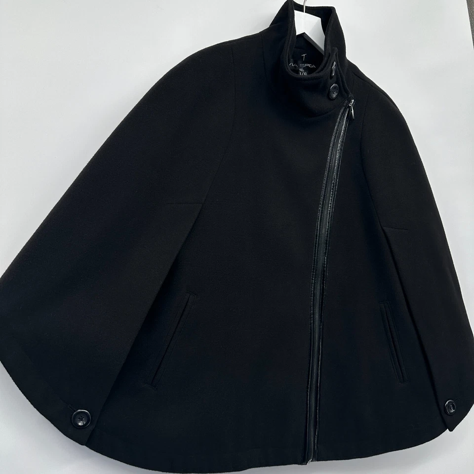 Chaqueta con Capa Poncho Via Spiga Talla L XL Ropa de Calle Gótica Chic Bruja Foto 2 de 4