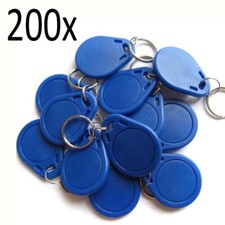 200PCS 13.56Mhz 1K S50 RFID Proximity IC Card Token Tags Key fobs Keyfobs Blue