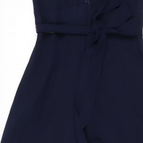Monsoon Womens Blue Polyester Maxi Size 8 V-Neck Zip - Picture 4 of 10