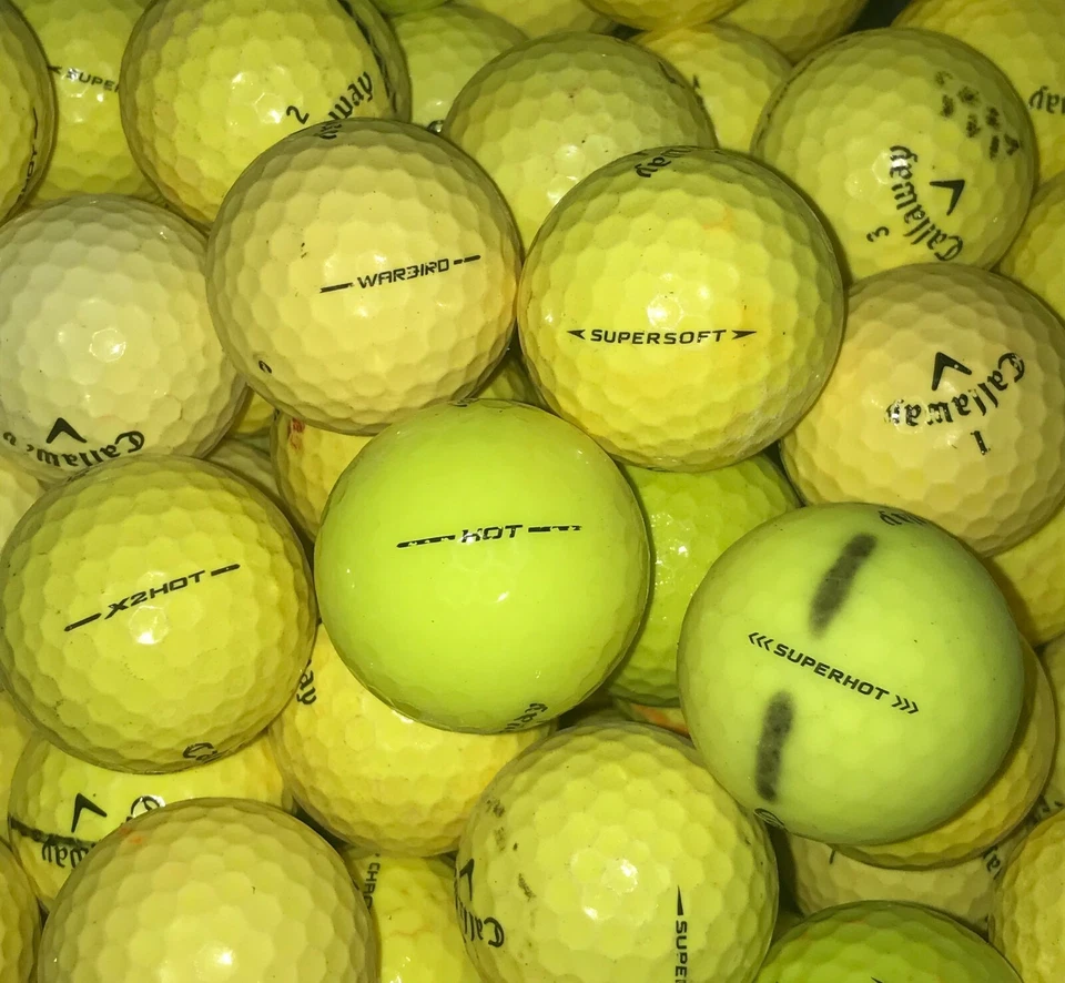 100 Yellow Callaway Assorted Golf Balls Warbird/Supersoft/Etc Mix - 2A Shag AA - Image 2 of 4
