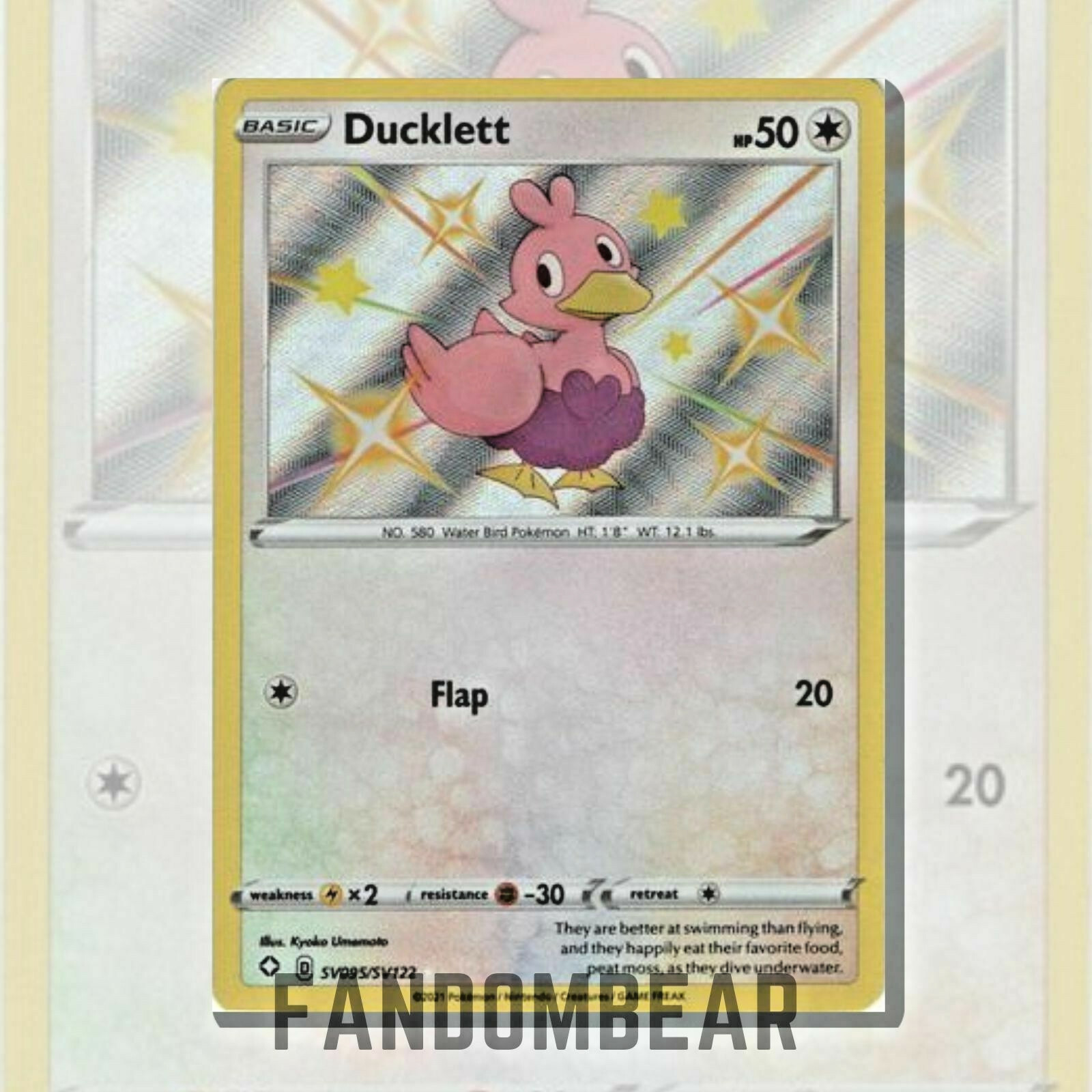 SHINY Ducklett Shining Fates SV095/SV122 SHINY VAULT card 2021 Pokemon TCG NM/LP