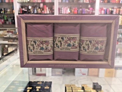 YARDLEY APRIL VIOLETS PERFUMED SOAPS 3 X 85G