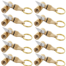1-8X Mini Knife Keychain Brass Key Ring Pendant Outdoor Portable Cleaver Blade