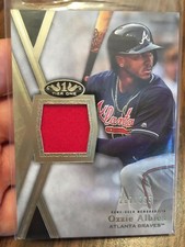 OZZIE ALBIES 2020 TOPPS TIER ONE RELICS ATLANTA BRAVES WORN JERSEY PATCH /395!!!