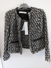 Women's Iro Black/pink Wool Blend Jacket, Size 36, Uk 10