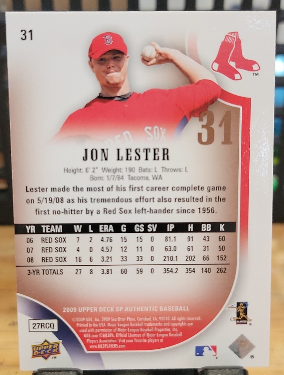 2009 SP Authentic Copper /99 Jon Lester #31