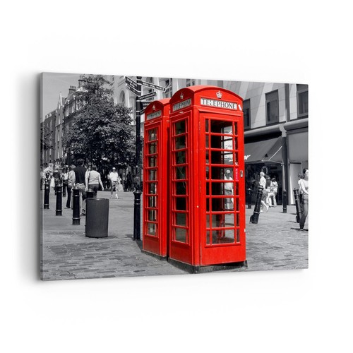 Tableau Sur Toile XXL Muralo – London Big Ben Abstrait, Rouge/noir/gris, Moderne