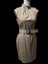 Michael Kors Women’s Size 8 Brown Plaid Midi Pencil Dress