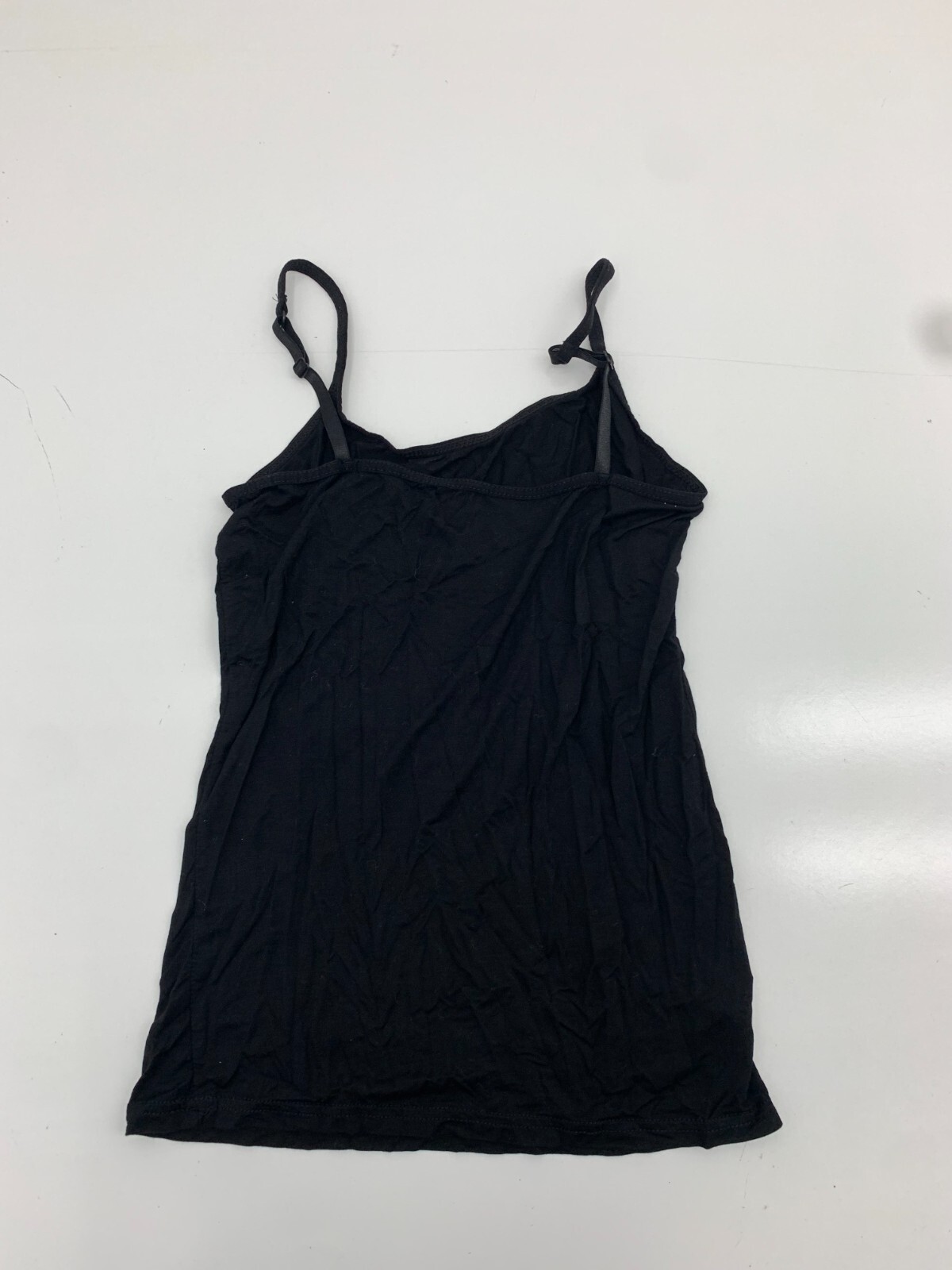 Womens Solid Black Spaghetti Strap Tank Size Small - image 2