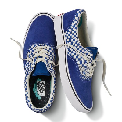 vans checkered shoes blue