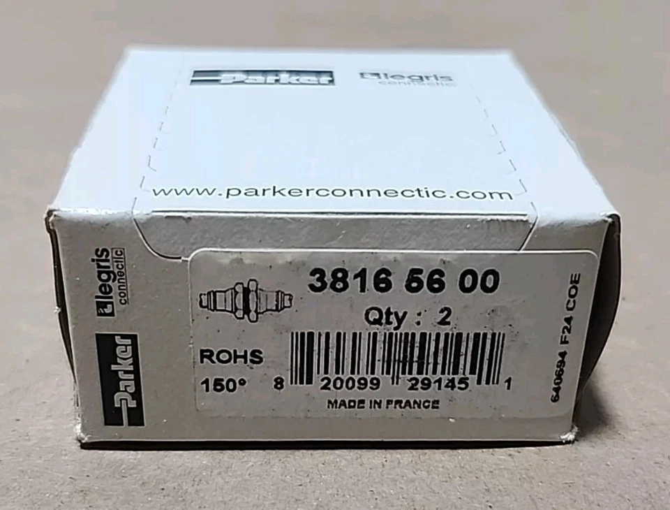 *FACTORY SEALED* [2/BOX] Parker Legris 3816 56 00 SS Push-In 1/4" + Warranty! - Image 2 of 4