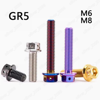 Titan GR5 Innensechskant Flanschschrauben mit Bohrungen am Kopf M6 M8
