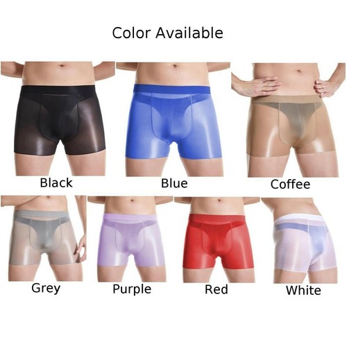 Hombres Ropa Interior Brillante Aceite Pantalones Cortos Brillantes Ver A Través Calzoncillos Boxer Elásticos Calzoncillos Calzoncillos Calzoncillos - Imagen 5 de 19