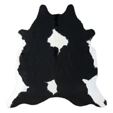 8x7 FEET ! Real MOSTLY BLACK & WHITE Cowhide Rug natural hair Cowhides Cow Hide