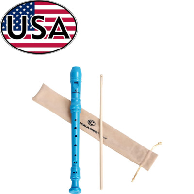 Soprano Instrument German Fingering 8 Hole Flute ABS Descant Recorders Kids Blue