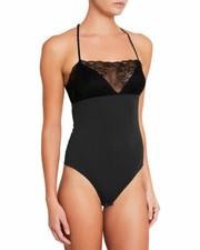 Eberjey Black Vika The Matinee Sleeveless Bodysuit Women's Size Small L46658