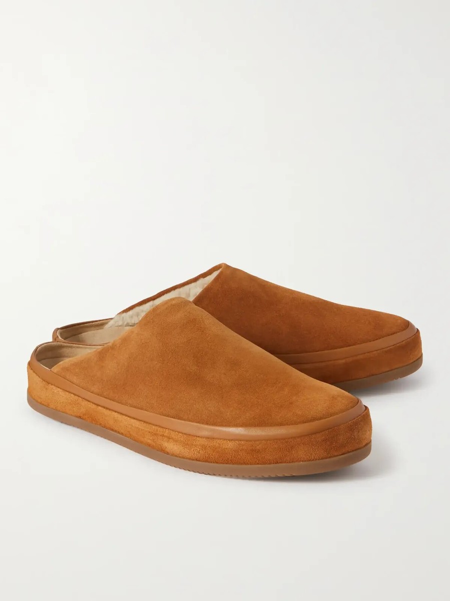 MULO Shearling Suede Slippers - Brown | eBay display picture 1