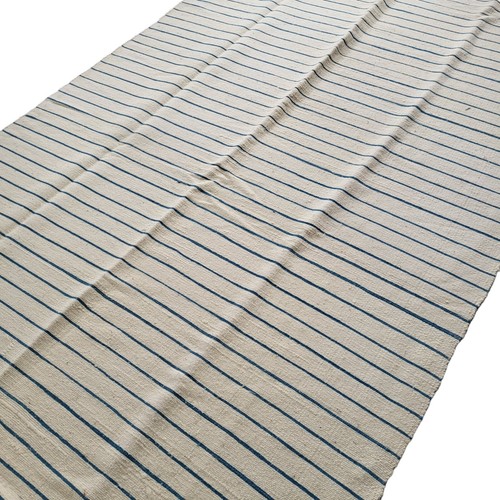 Vtg Handmade Moroccan White Blue Rug Striped Area Tribal Berber Wool Carpet 12x6 - Picture 14 of 24