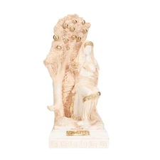 Demeter Goddess of the harvest and agriculture Alabaster Statue Gold Tone 9.05''