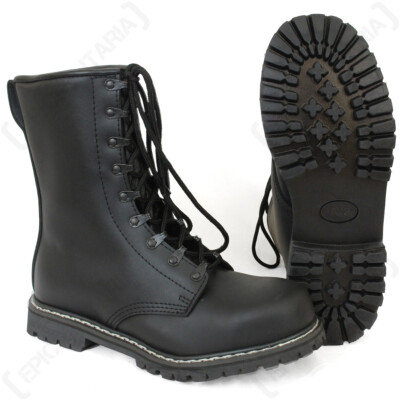 German Army Steel Toe Cap Army Boots German Paratrooper Black