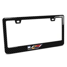 Cadillac V 3d Logo Real 3k Carbon Fiber Finish Abs Plastic License Plate Frame