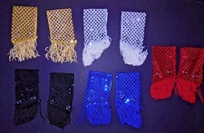  Faux Sequin Fringed Cowboy Western Cuffs Snap many colors Dance Costume item