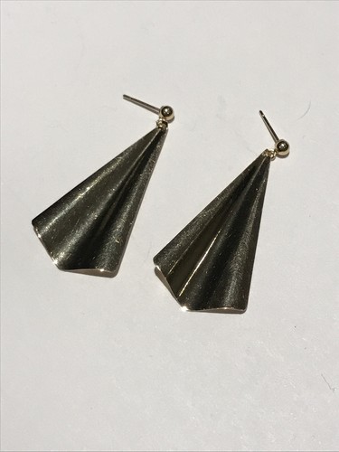 Pendientes colgantes vintage de oro amarillo de 14K estilo 1,9 gramos - Imagen 7 de 8