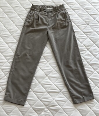 Balmain Slacks Tan khaki pleated cuffed dress pants men's size 32 x 32