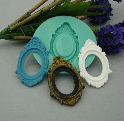 Cabochon Cameo Setting Frame  Silicone Mold  Crafts Jewelry,Resin,Polymer Clay.