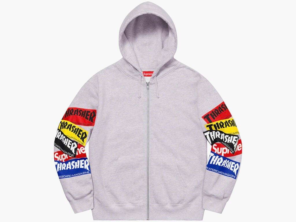 Supreme®/Thrasher® Hooded Sweatshirt/L Supreme x Thrasher Hooded Sweatshirt 'Blue White Red' SUP
