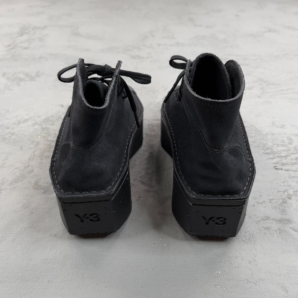 NEW Y-3 Brick Court Hi Black Suede Leather Platform Sneakers NEW Y-3 Brick Court Hi Black Suede Leather Platform Sneakers